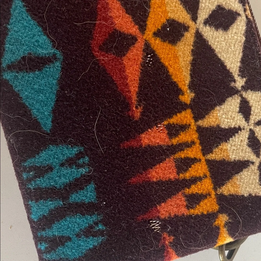 Pendleton Multicolor Geometric Wool Wristlet Clutch